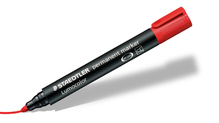 MARKER LUMOCOLOR PERMANENT STAEDTLER ROSSO