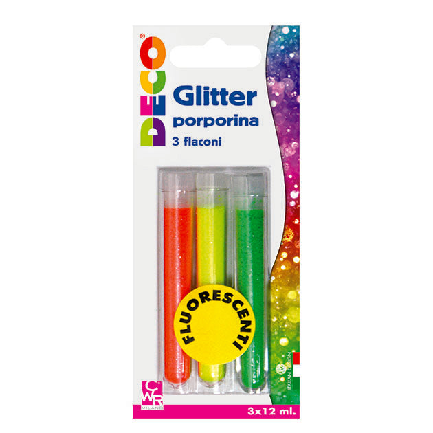 GLITTER - BLISTER 3 FLACONI - COLORI FLUO ASS. Immagine principale del prodotto