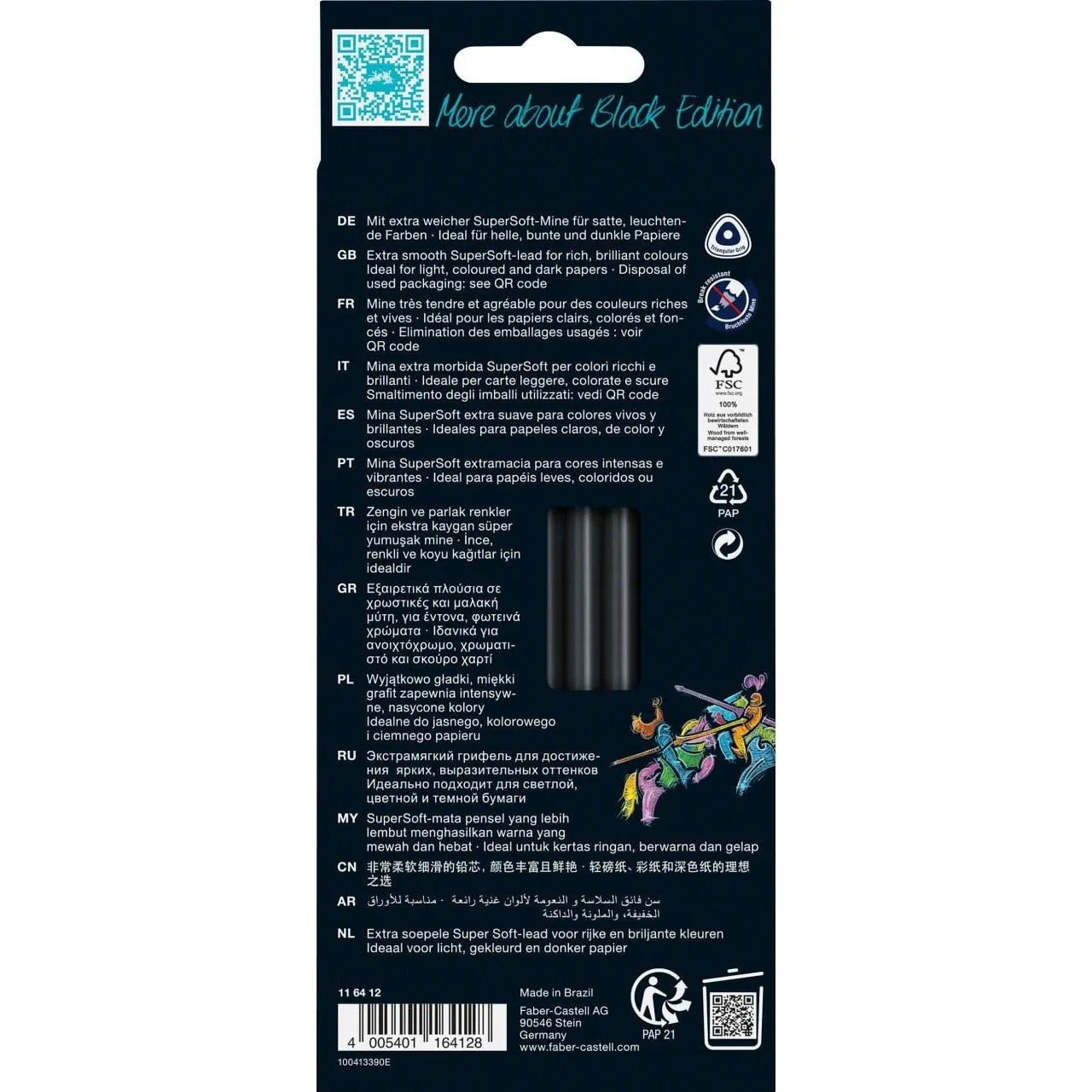 MATITE COLORATE FABER CASTELL BLACK EDITION / 12