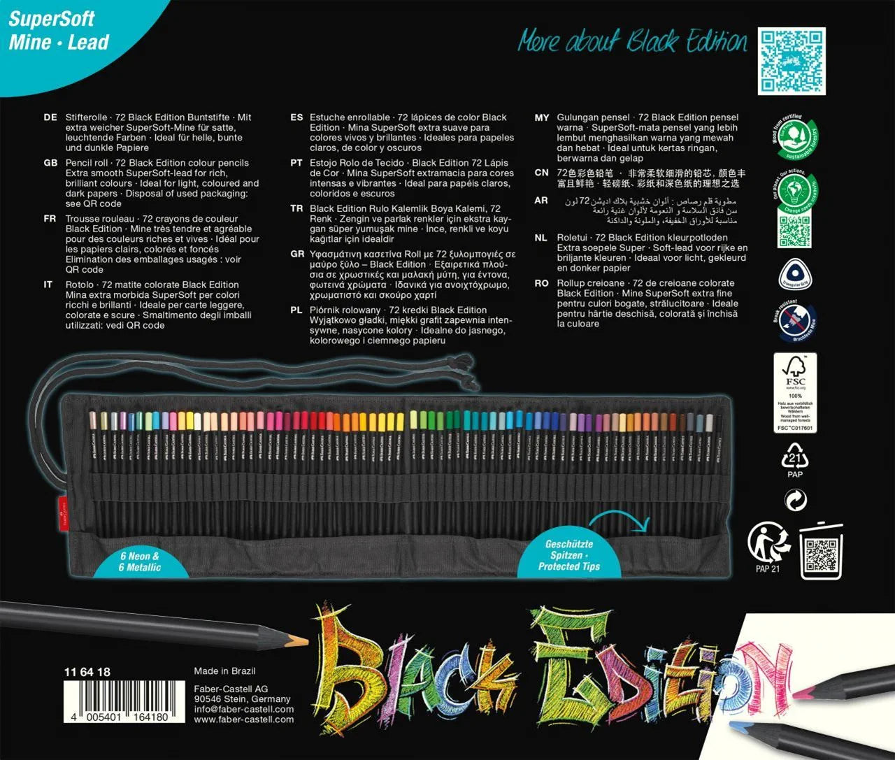 MATITE COLORATE FABER CASTELL BLACK EDITION ROTOLO / 72
