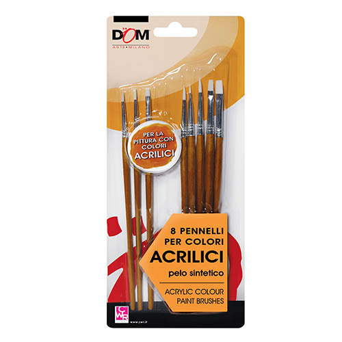 ACRILICO - SET 8 PENNELLI ASSORTITI Immagine principale del prodotto