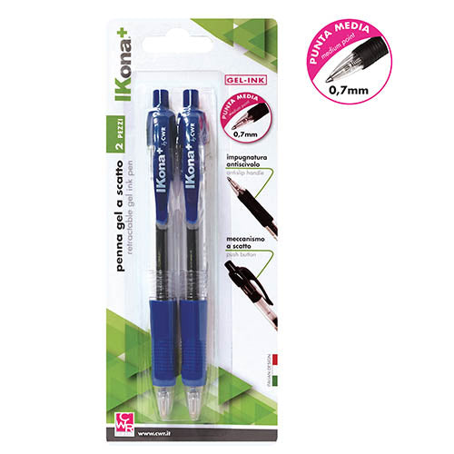 PENNA GEL INK - BLISTER PZ.2 - BLU