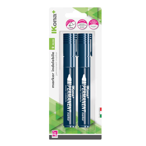 MARKER INDELEBILE PUNTA SCALPELLO - BLISTER 2 PZ. BLU Immagine principale del prodotto