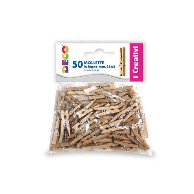 MOLLETTE IN LEGNO MM.25X3 - BUSTA 50 PZ. - COL. NA