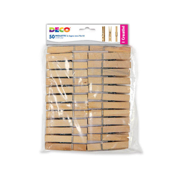 MOLLETTE IN LEGNO MM.72X10 - BUSTA 50 PZ. - COL. N