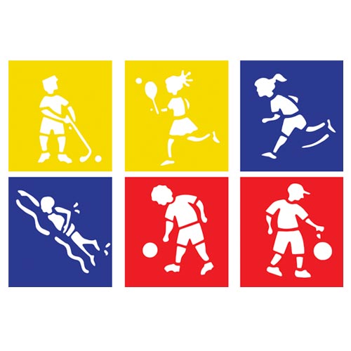 STENCIL CM.14X15 - SET 6 PZ. - SPORT