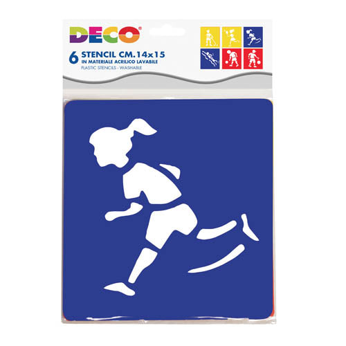 STENCIL CM.14X15 - SET 6 PZ. - SPORT Immagine principale del prodotto