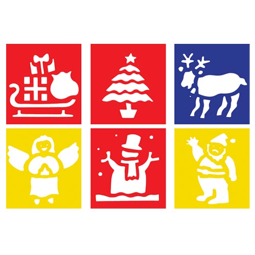 STENCIL CM.14X15 - SET 6 PZ. - NATALE 2 Immagine secondaria del prodotto