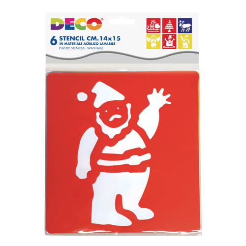 STENCIL CM.14X15 - SET 6 PZ. - NATALE 2 Immagine principale del prodotto
