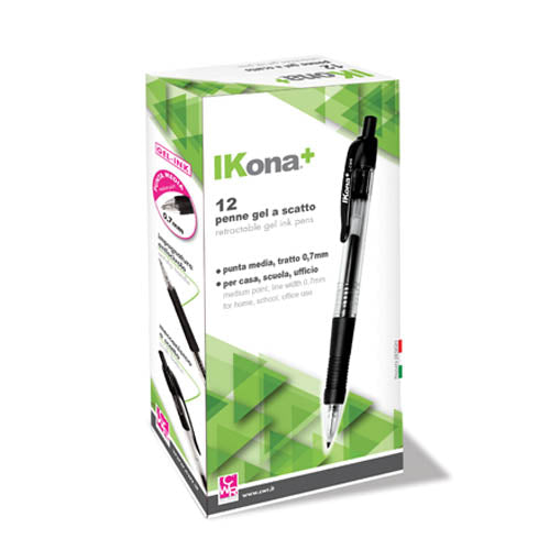 PENNA GEL INK A SCATTO - NERO - CONF. 12 PZ.