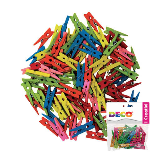 MOLLETTE IN LEGNO MM.25 - 45 PZ. - COLORI NEON Immagine principale del prodotto