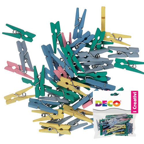 MOLLETTE IN LEGNO MM.25 - 45 PZ. - COLORI PASTELLO Immagine principale del prodotto