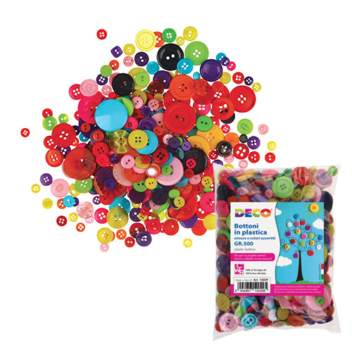 BOTTONI IN PLASTICA ASSORTITI - 500 GR. (+/- 650 P