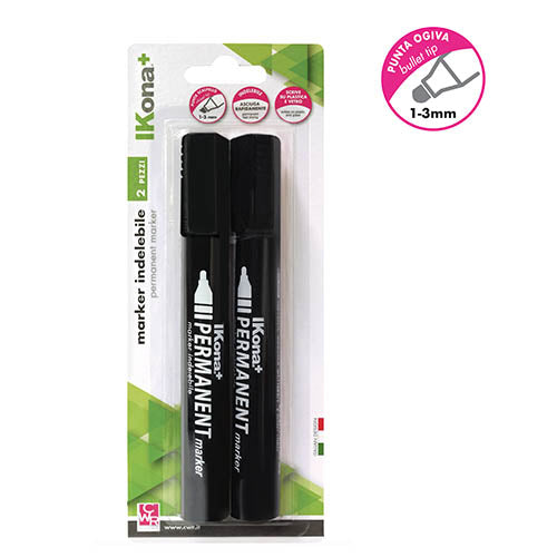 MARKER INDELEBILE PUNTA TONDA - BLISTER 2 PZ. - NERO Immagine principale del prodotto