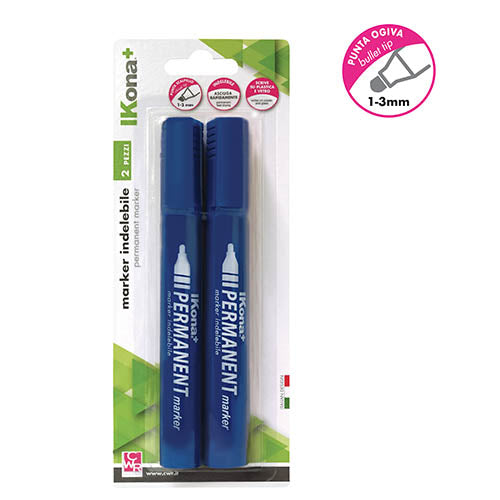 MARKER INDELEBILE PUNTA TONDA - BLISTER 2 PZ. - BLU Immagine principale del prodotto