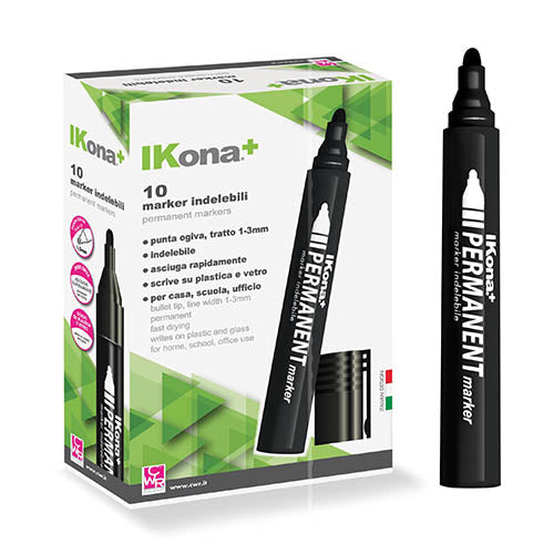 MARKER INDELEBILE PUNTA TONDA - NERO CONF. PZ. 10