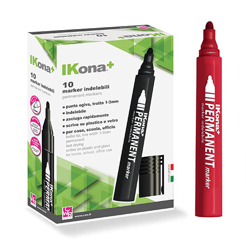 MARKER INDELEBILE PUNTA TONDA - ROSSO CONF. PZ. 10
