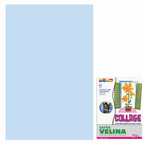 VELINA CM.50X76 - BUSTA 24 FG. - AZZURRO BABY Immagine principale del prodotto