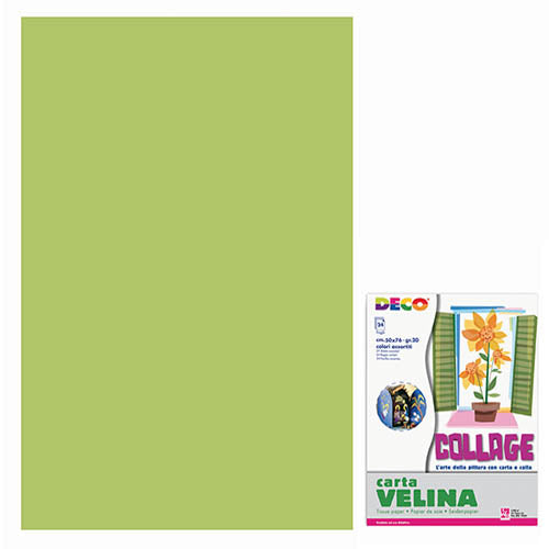 VELINA CM.50X76 - BUSTA 24 FG. - VERDE LIME Immagine principale del prodotto