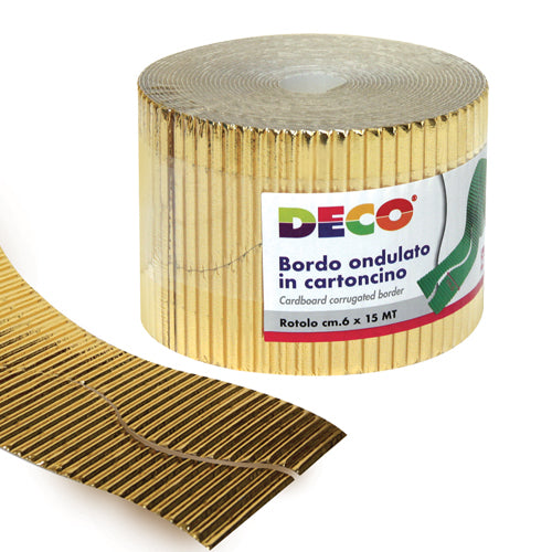 BORDO ONDULATO ROTOLO CM.6X15 MT. - ORO Immagine principale del prodotto