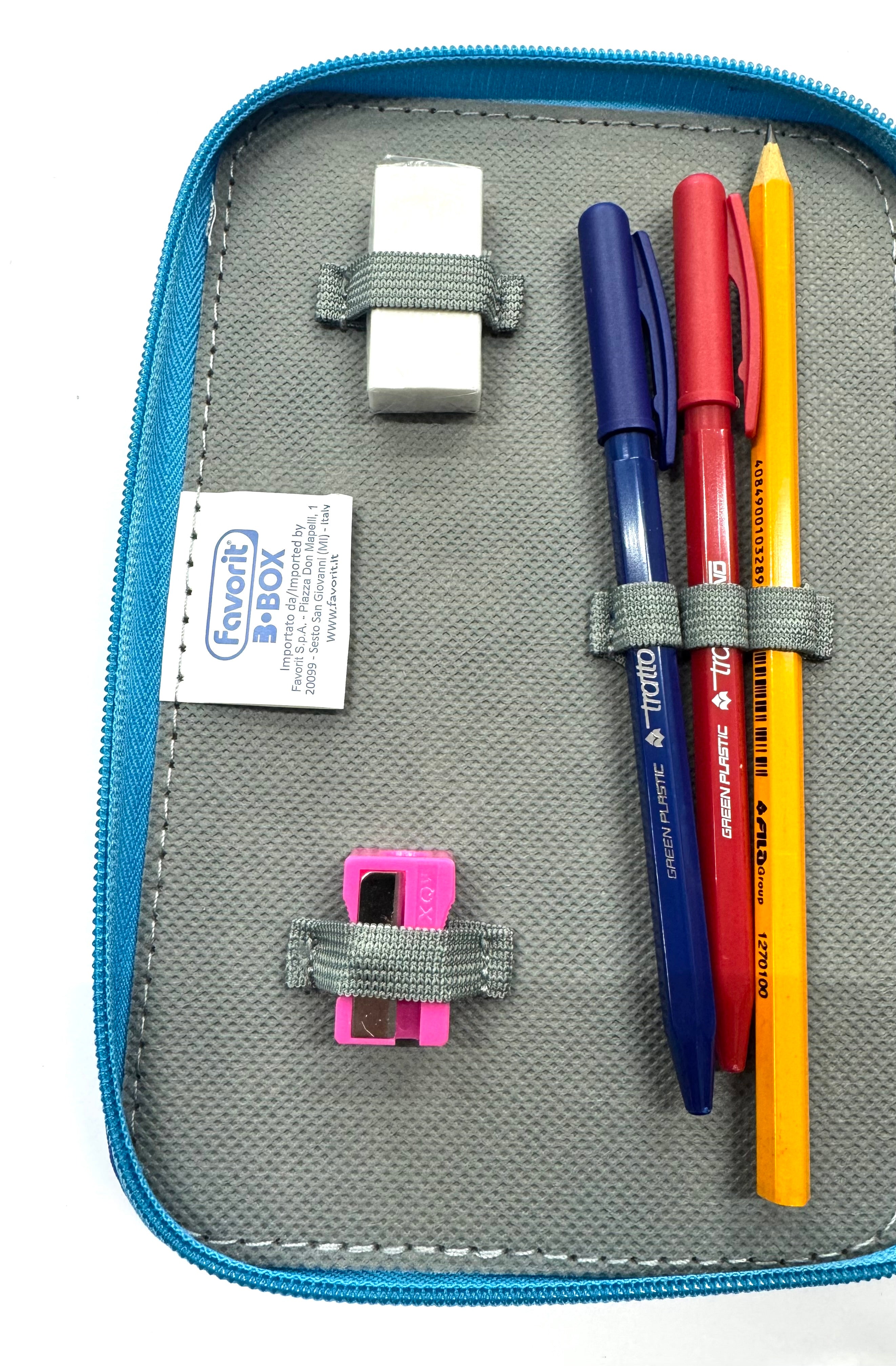 ASTUCCIO 3 ZIP PIENO B.COLOR BLU/AZZURRO