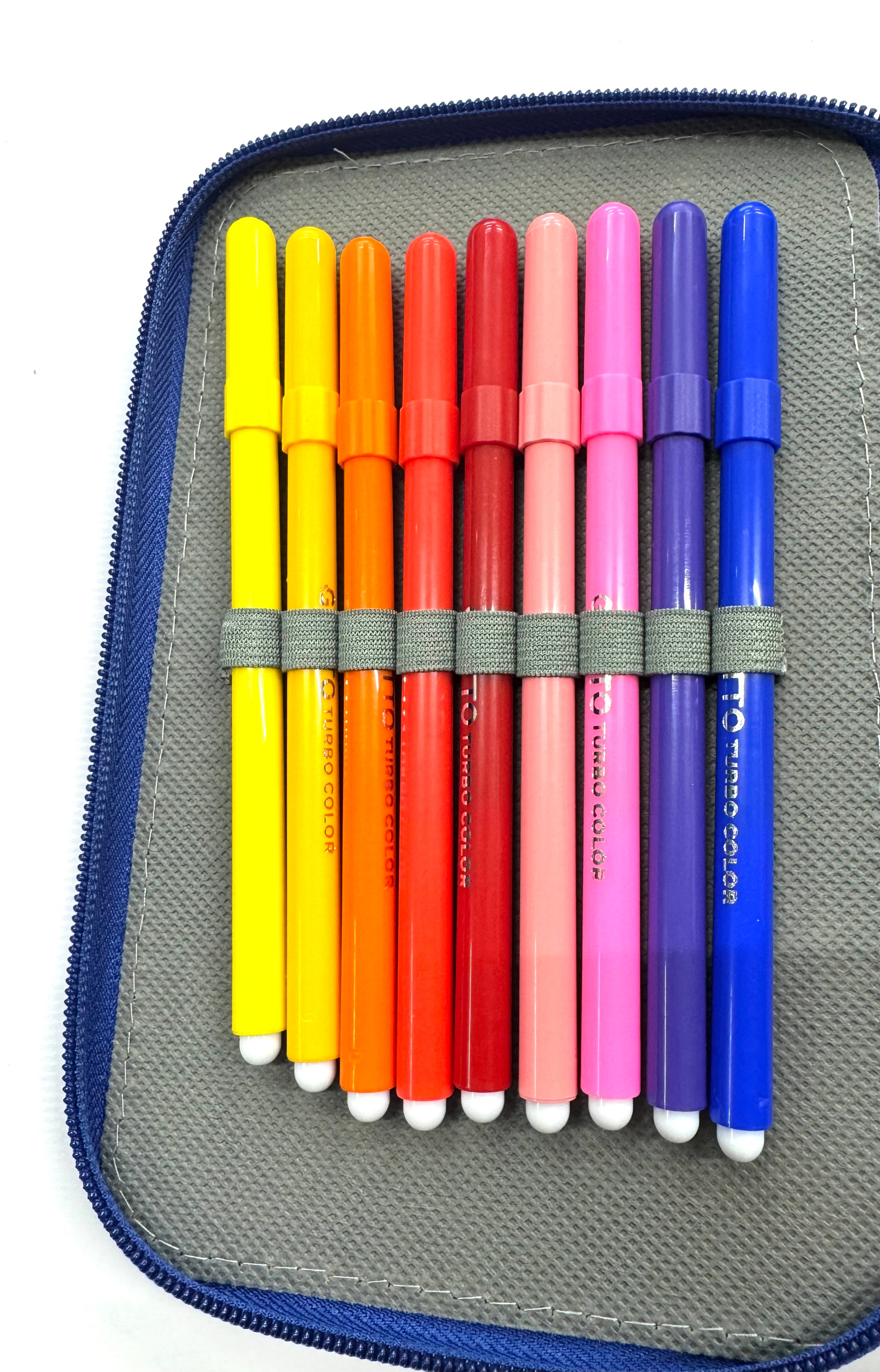ASTUCCIO 3 ZIP PIENO B.COLOR BLU/AZZURRO