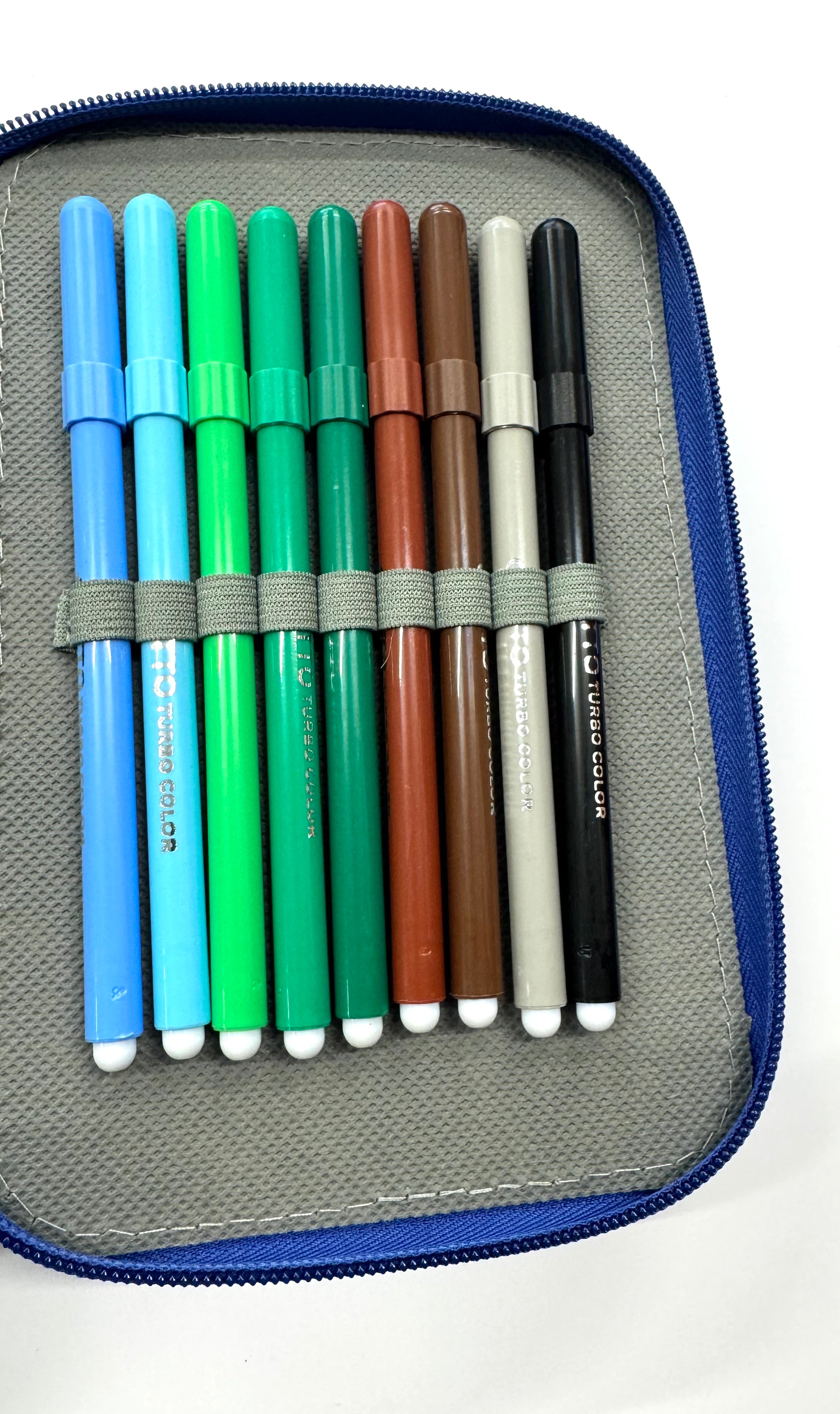 ASTUCCIO 3 ZIP PIENO B.COLOR BLU/AZZURRO