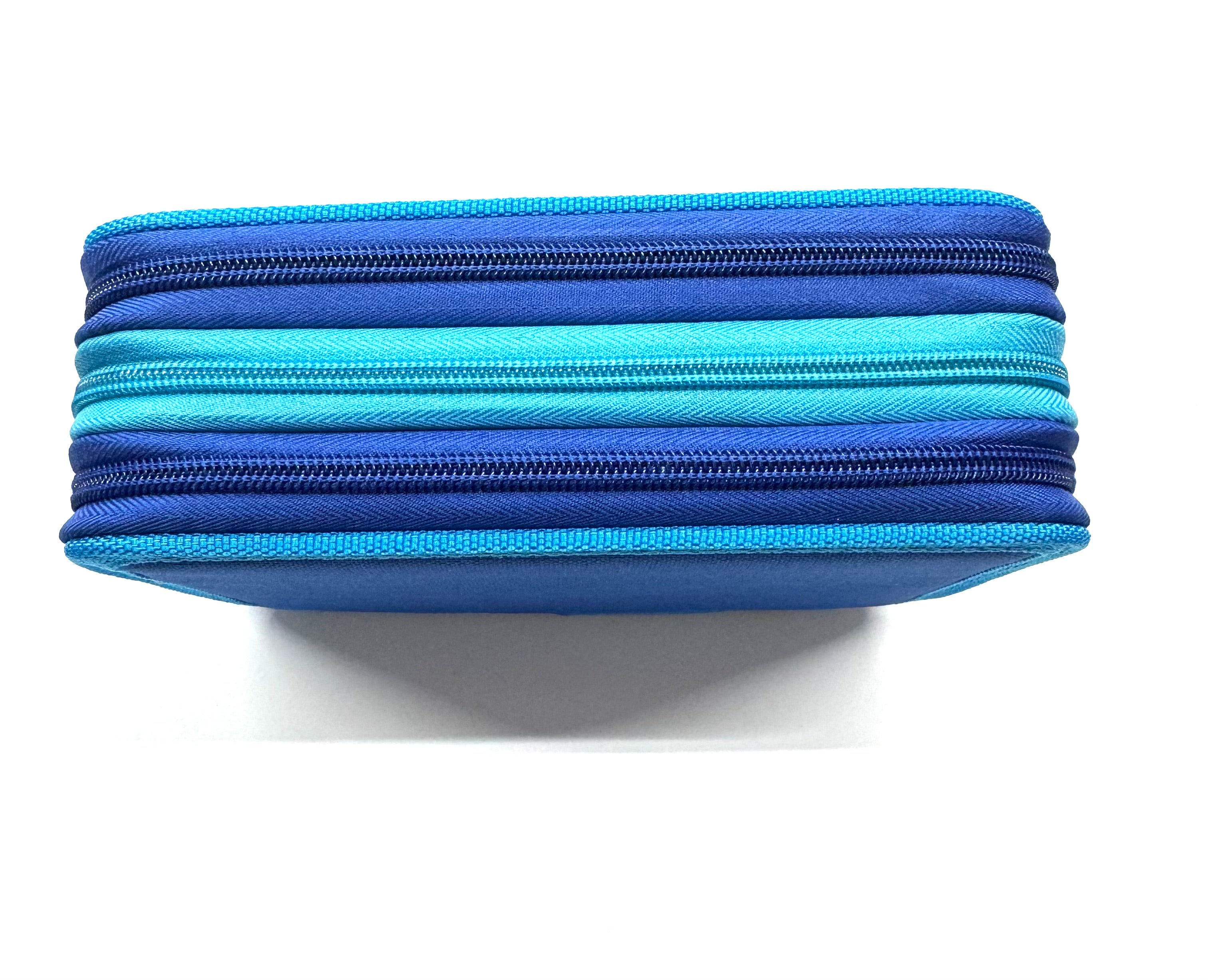 ASTUCCIO 3 ZIP PIENO B.COLOR BLU/AZZURRO