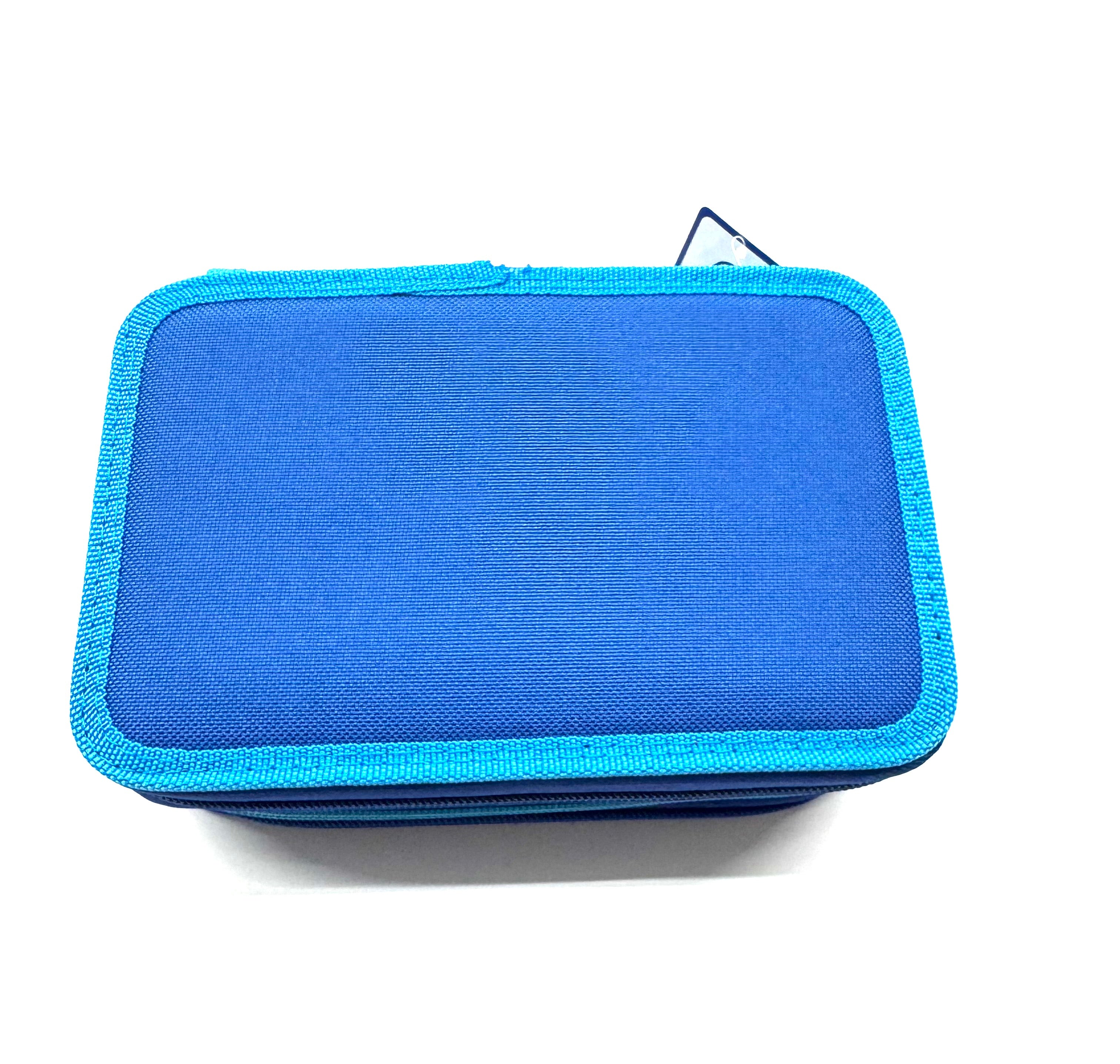 ASTUCCIO 3 ZIP PIENO B.COLOR BLU/AZZURRO