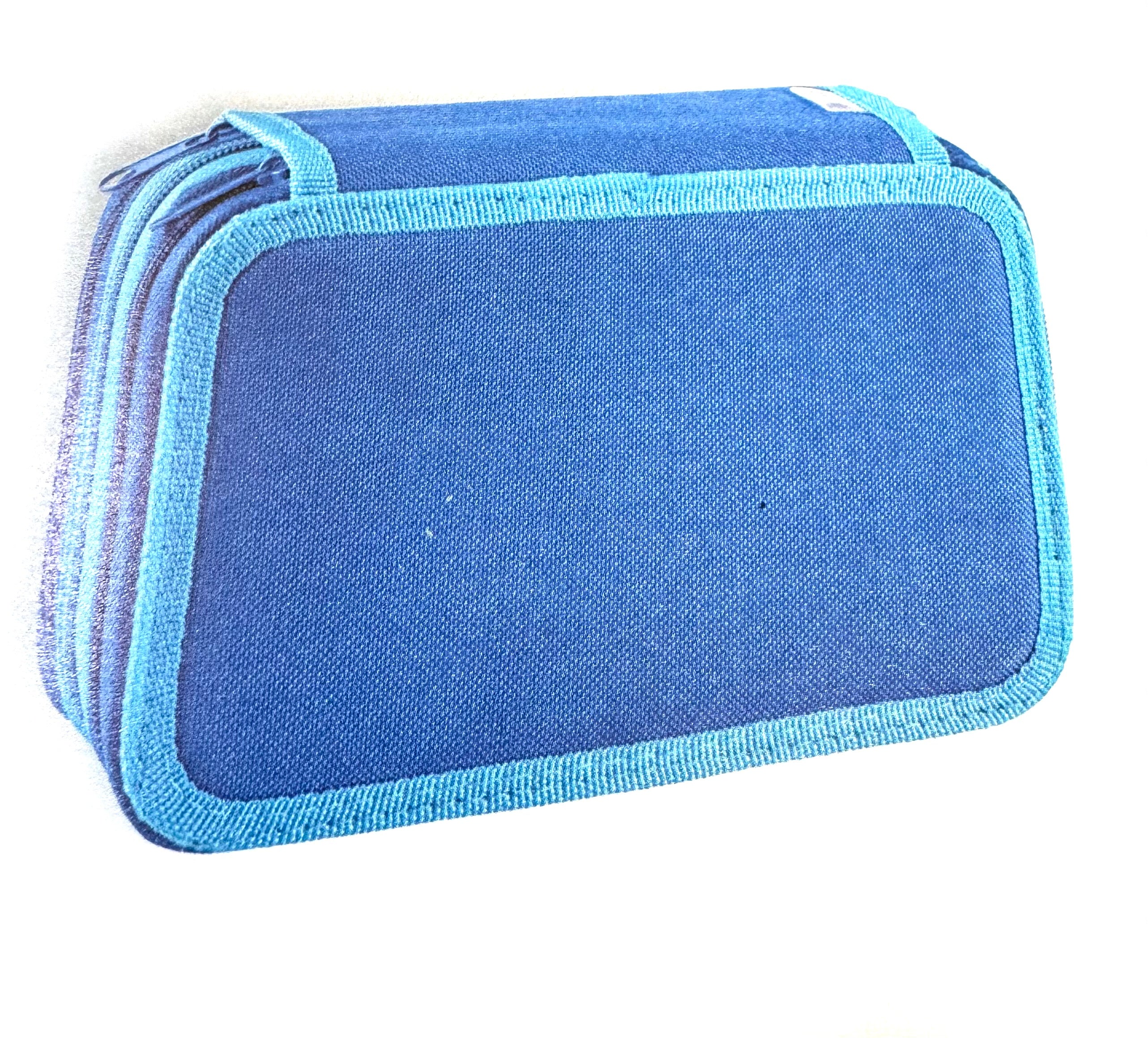 ASTUCCIO 3 ZIP PIENO B.COLOR BLU/AZZURRO