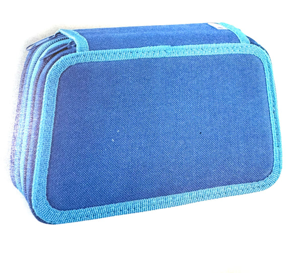 ASTUCCIO 3 ZIP PIENO B.COLOR BLU/AZZURRO