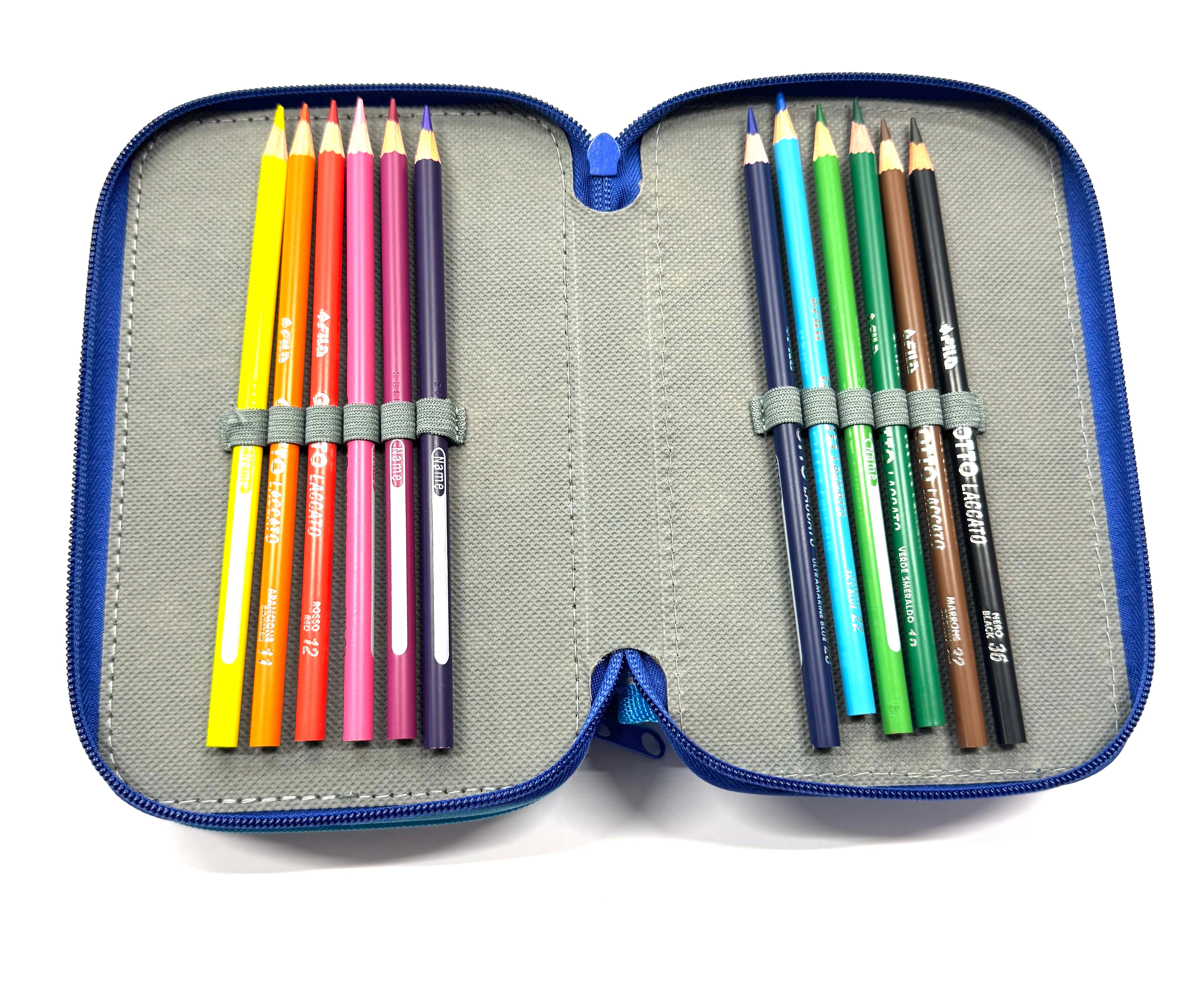 ASTUCCIO 3 ZIP PIENO B.COLOR BLU/AZZURRO