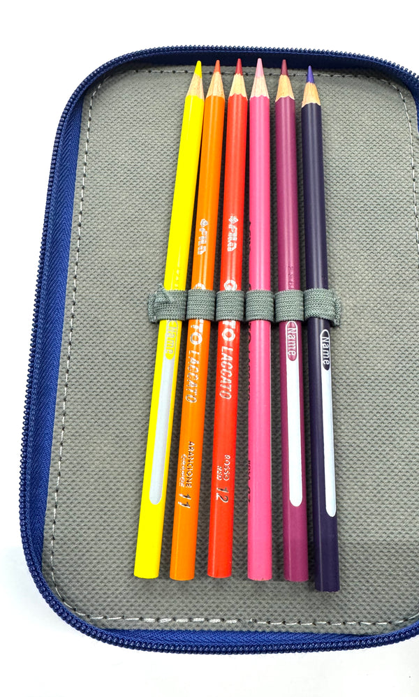 ASTUCCIO 3 ZIP PIENO B.COLOR BLU/AZZURRO