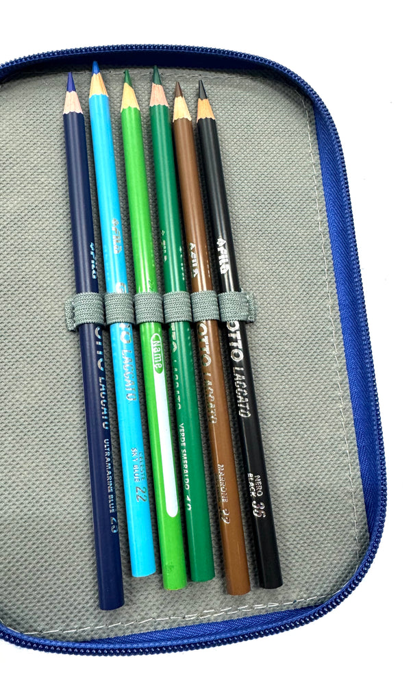 ASTUCCIO 3 ZIP PIENO B.COLOR BLU/AZZURRO