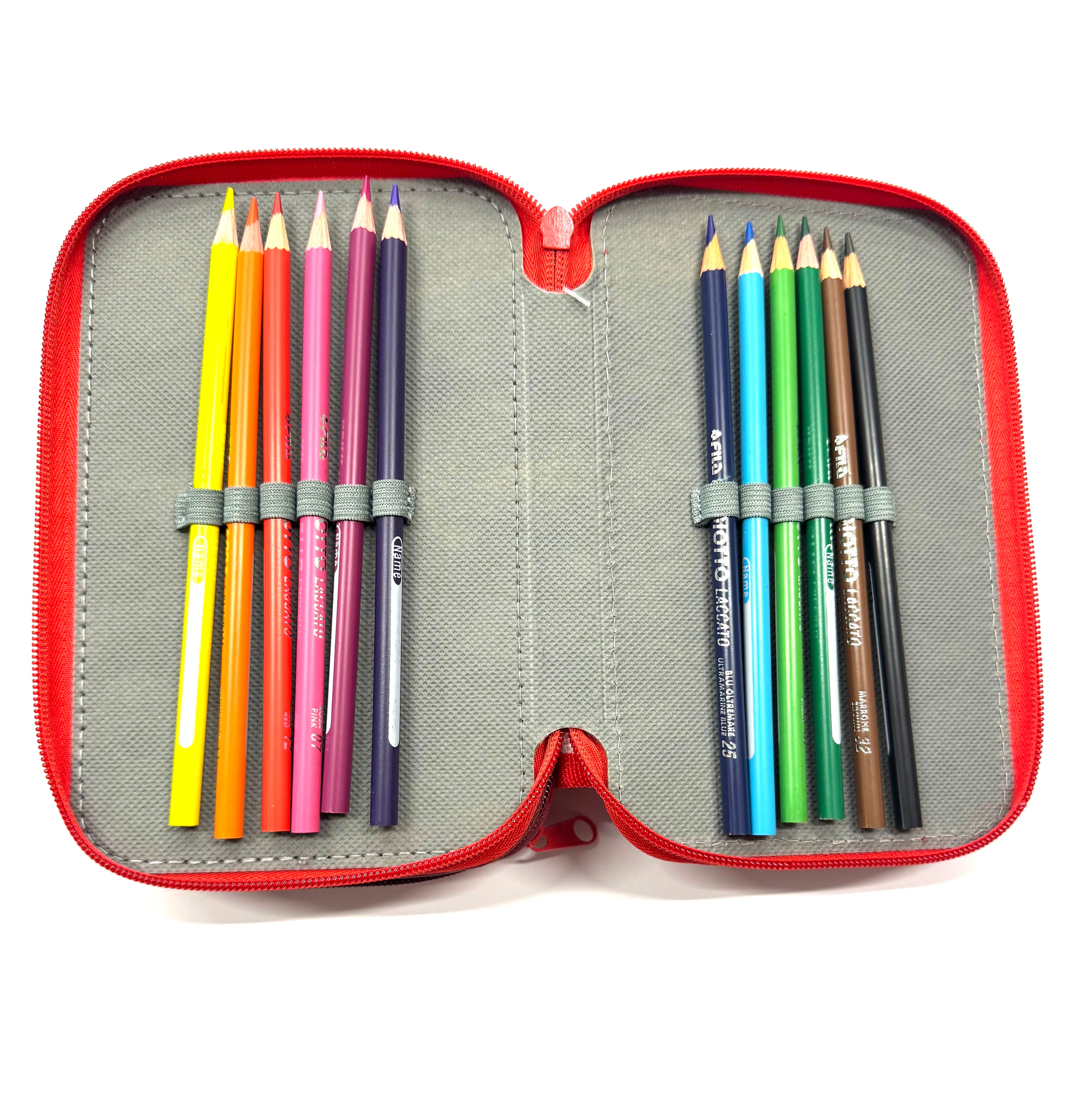 ASTUCCIO 3 ZIP PIENO B.COLOR ROSSO/VERMIGLIONE