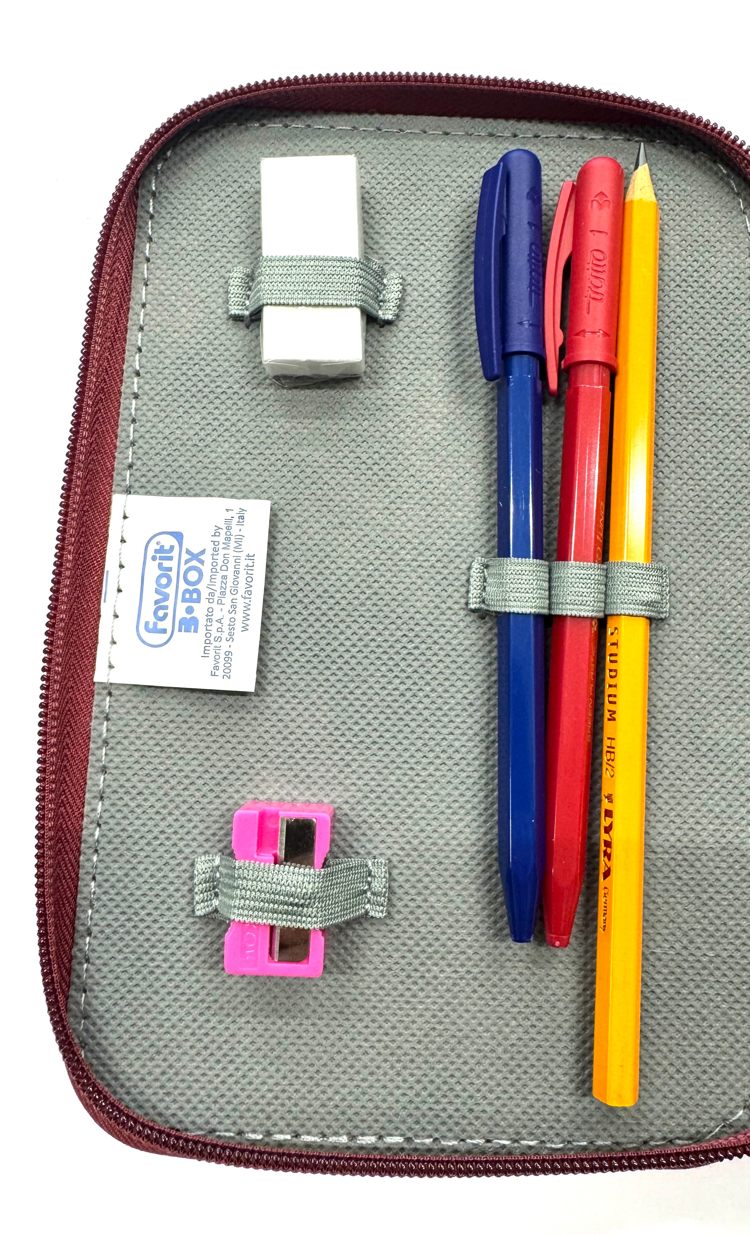 ASTUCCIO 3 ZIP PIENO B.COLOR ROSSO/VERMIGLIONE