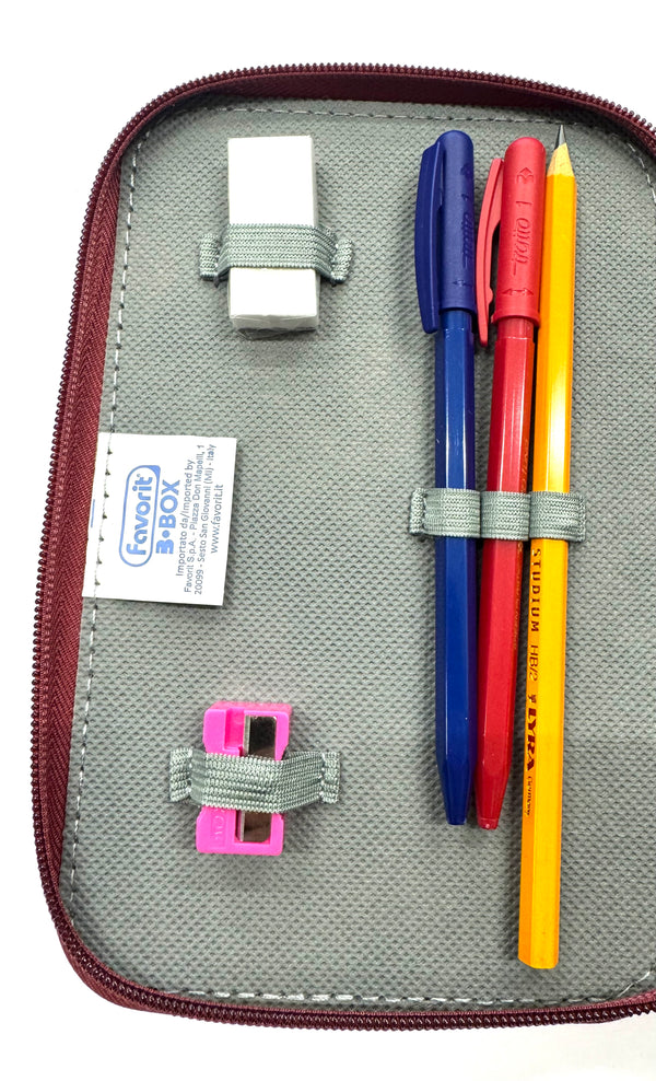 ASTUCCIO 3 ZIP PIENO B.COLOR ROSSO/VERMIGLIONE