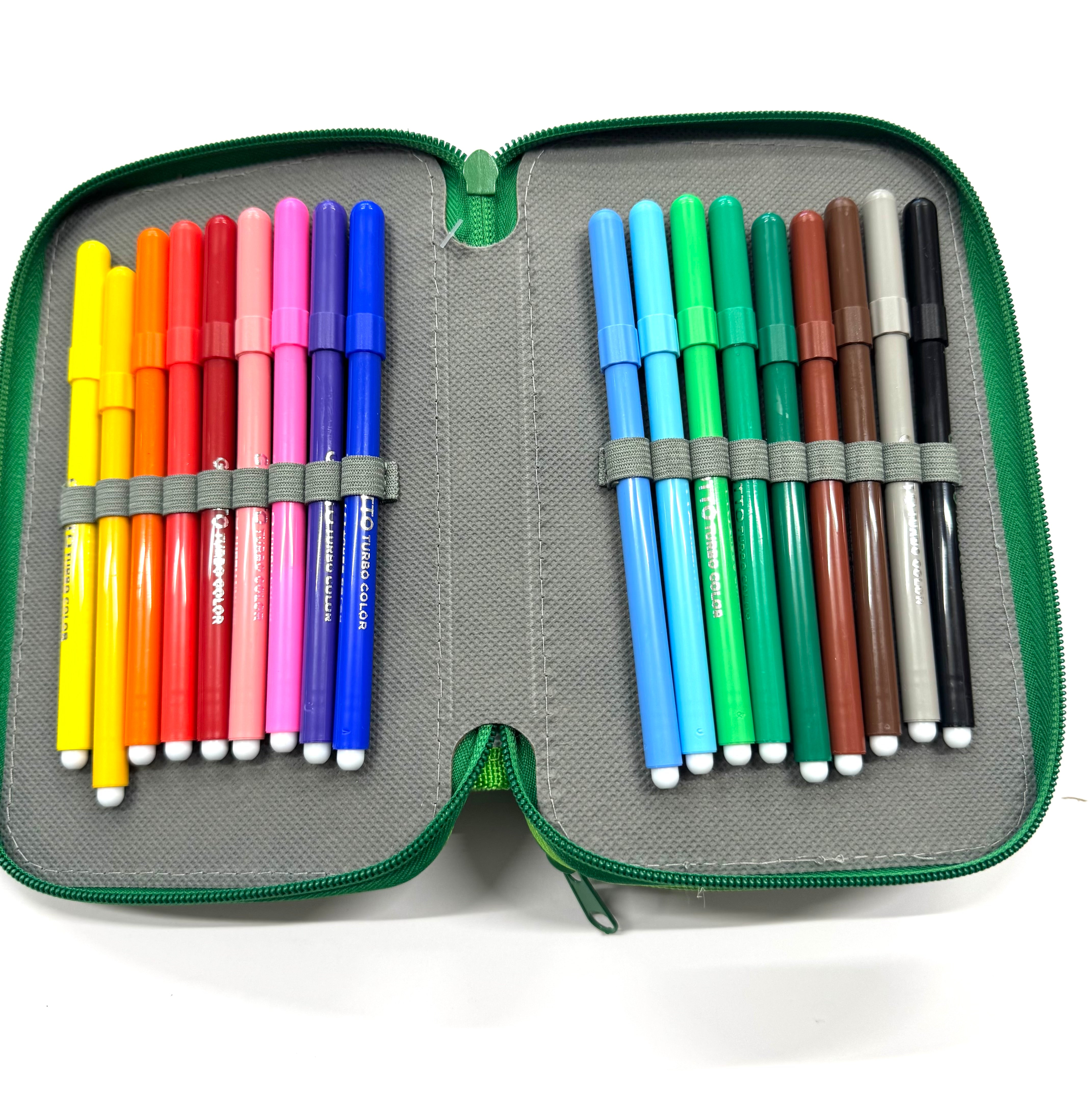 ASTUCCIO 3 ZIP PIENO B.COLOR VERDE/VERDE CHIARO