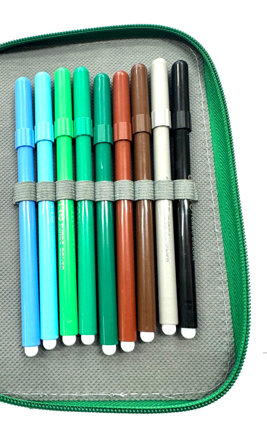 ASTUCCIO 3 ZIP PIENO B.COLOR VERDE/VERDE CHIARO
