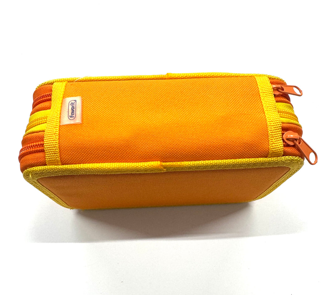 ASTUCCIO 3 ZIP PIENO B.COLOR ARANCIONE/GIALLO