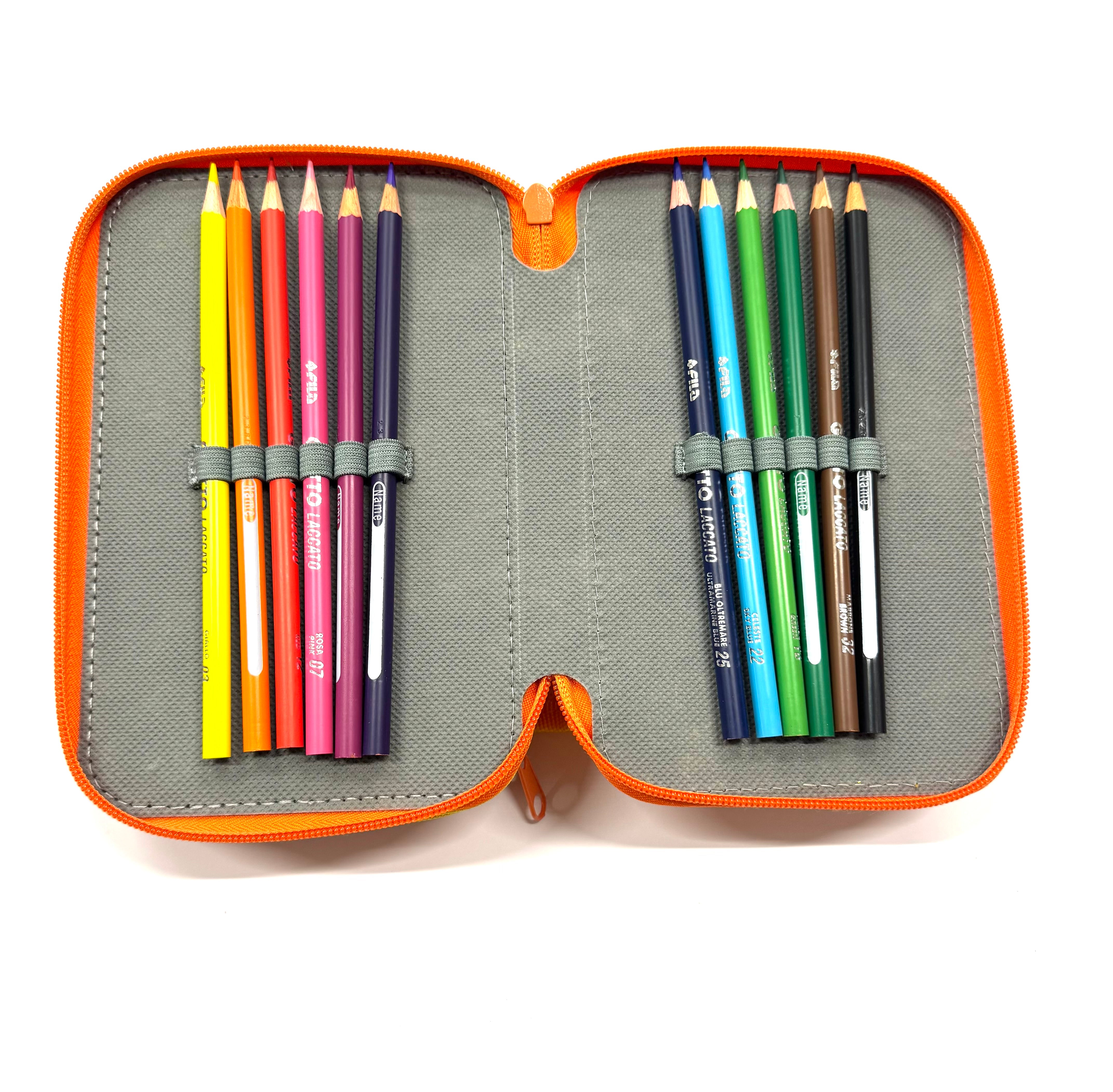 ASTUCCIO 3 ZIP PIENO B.COLOR ARANCIONE/GIALLO