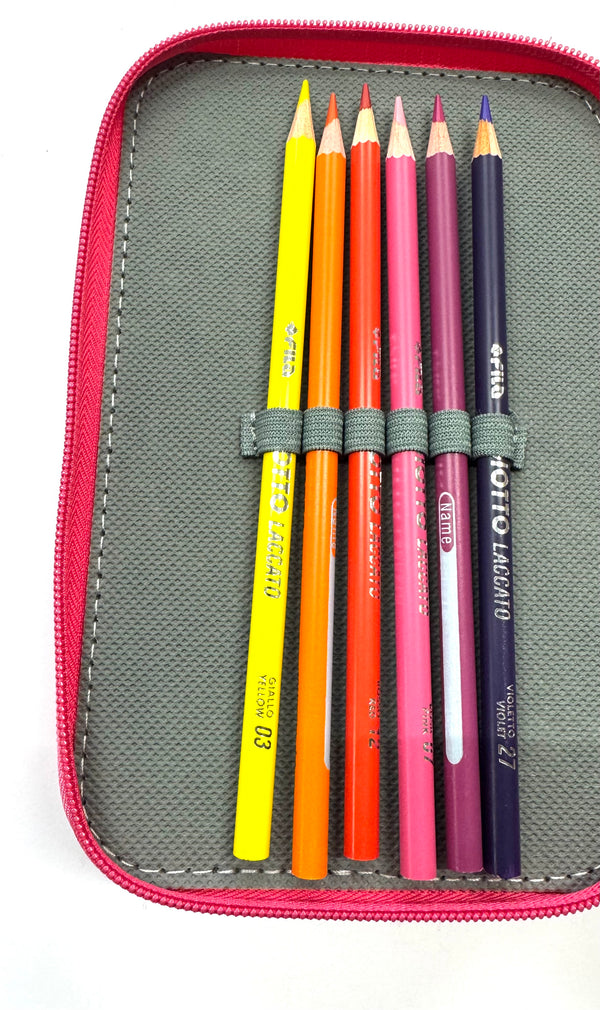 ASTUCCIO 3 ZIP PIENO B.COLOR MAGENTA/ROSA
