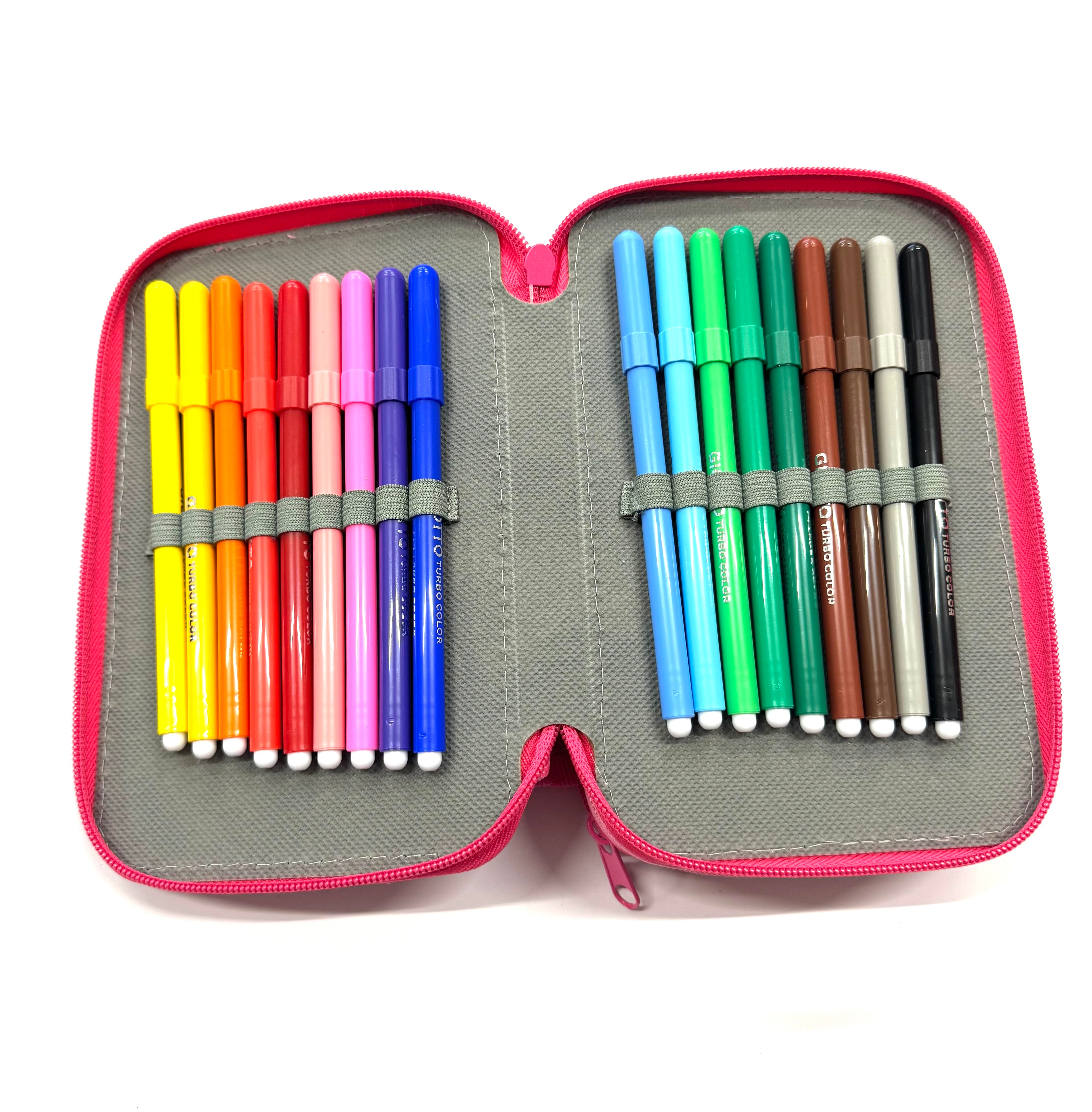 ASTUCCIO 3 ZIP PIENO B.COLOR MAGENTA/ROSA
