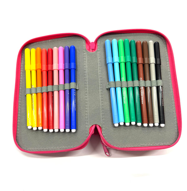 ASTUCCIO 3 ZIP PIENO B.COLOR MAGENTA/ROSA