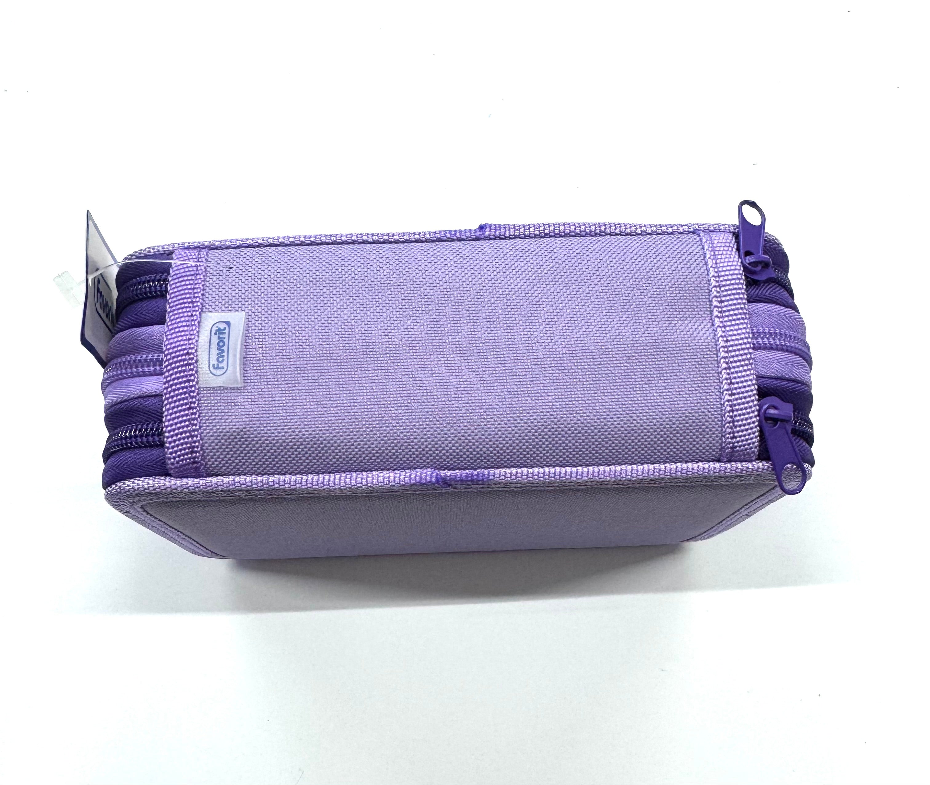 ASTUCCIO 3 ZIP PIENO B.COLOR VIOLA/LILLA
