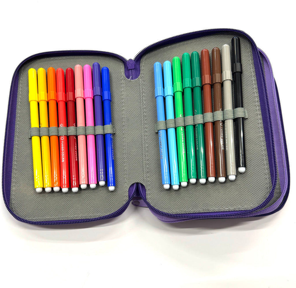 ASTUCCIO 3 ZIP PIENO B.COLOR VIOLA/LILLA