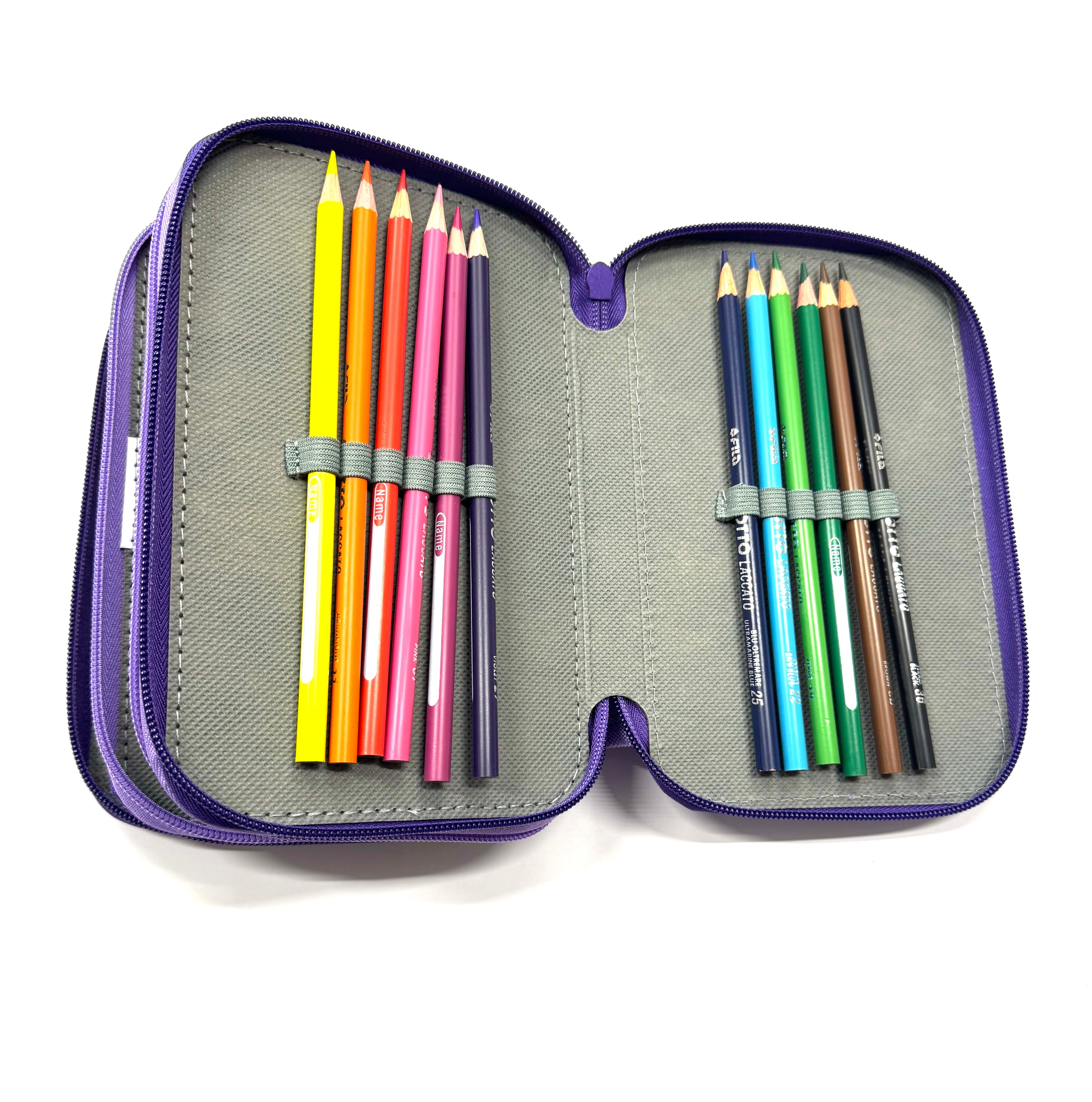 ASTUCCIO 3 ZIP PIENO B.COLOR VIOLA/LILLA
