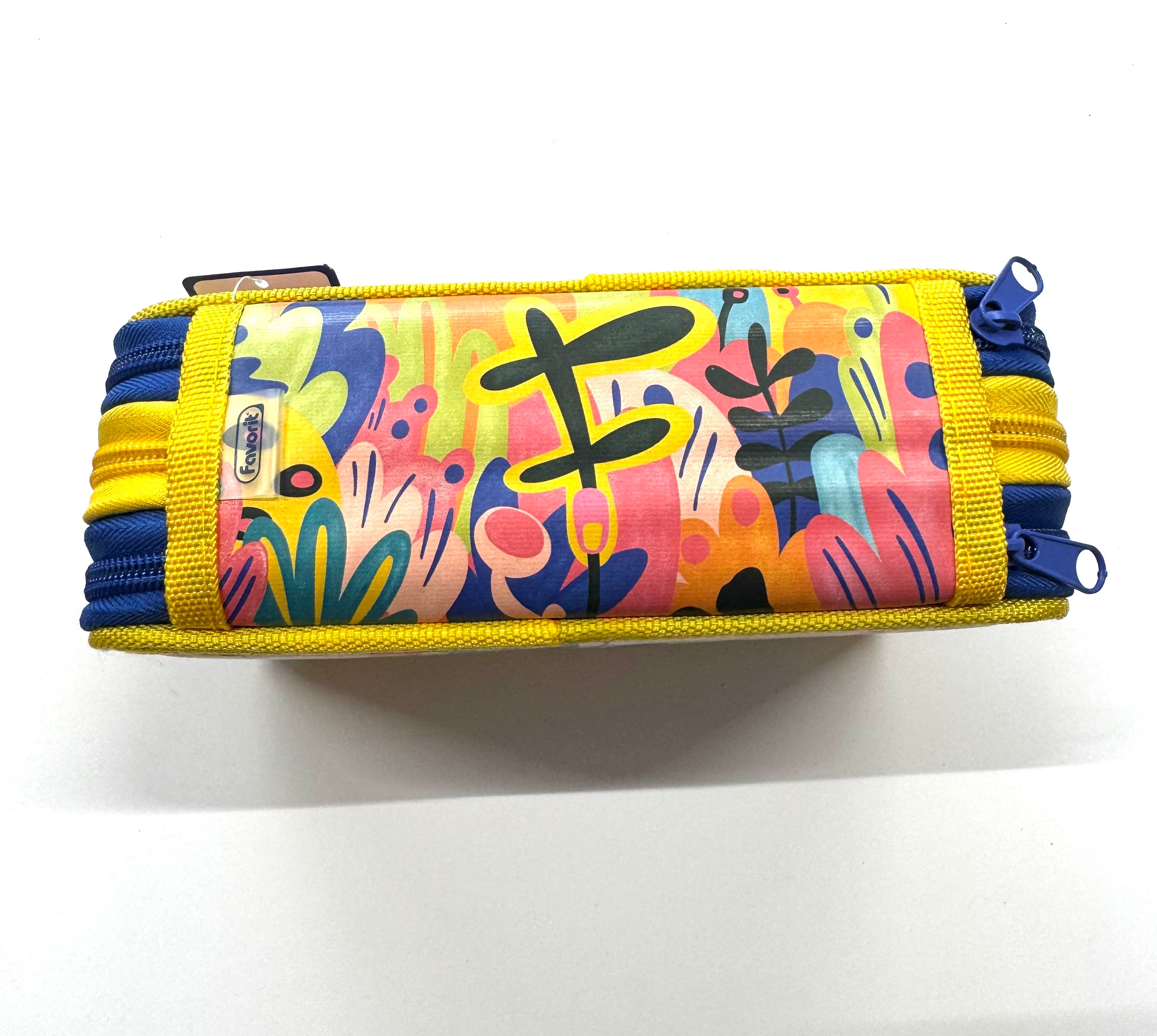 ASTUCCIO 3 ZIP PIENO ARTY FIORI COLORATI