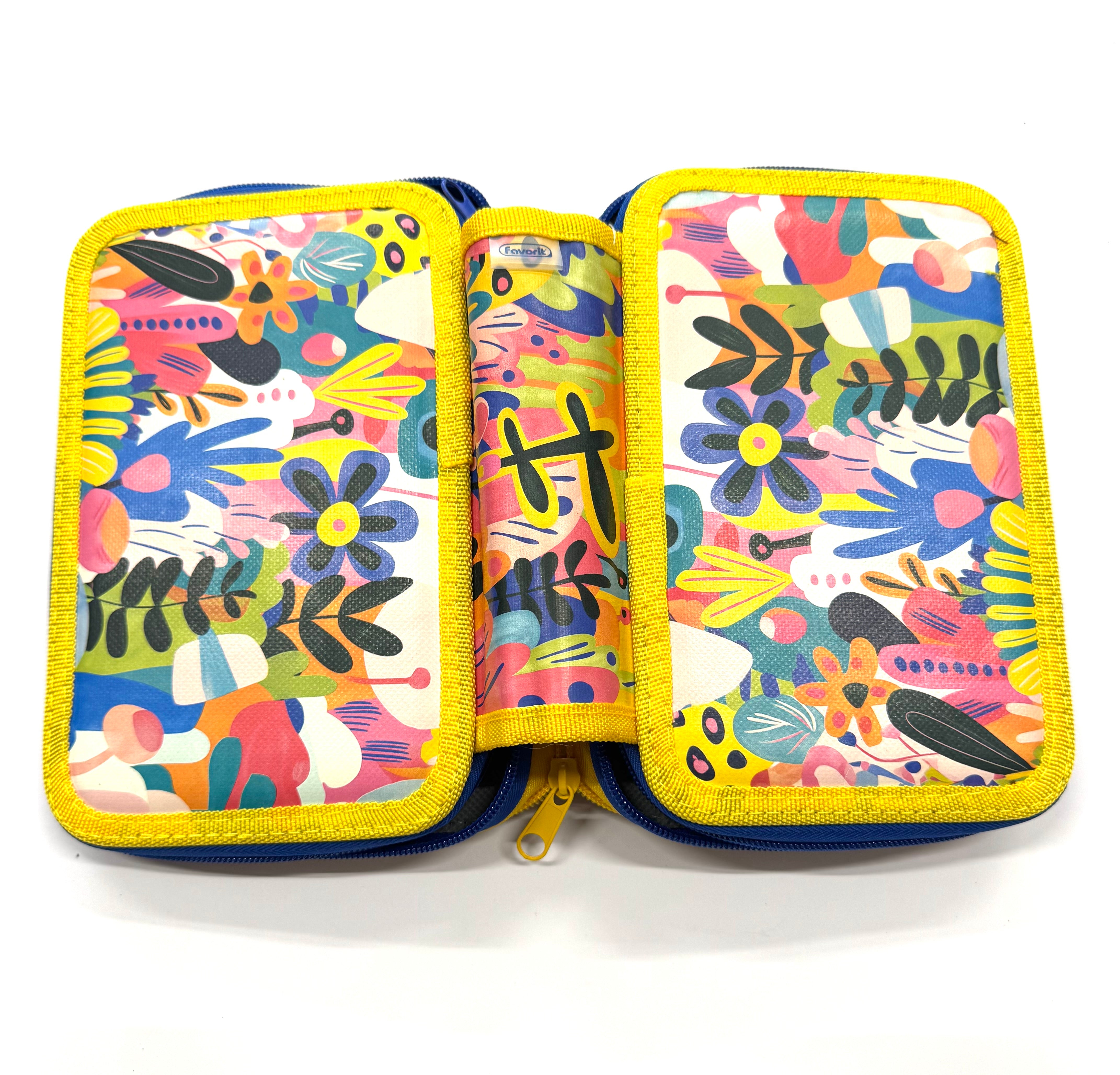 ASTUCCIO 3 ZIP PIENO ARTY FIORI COLORATI