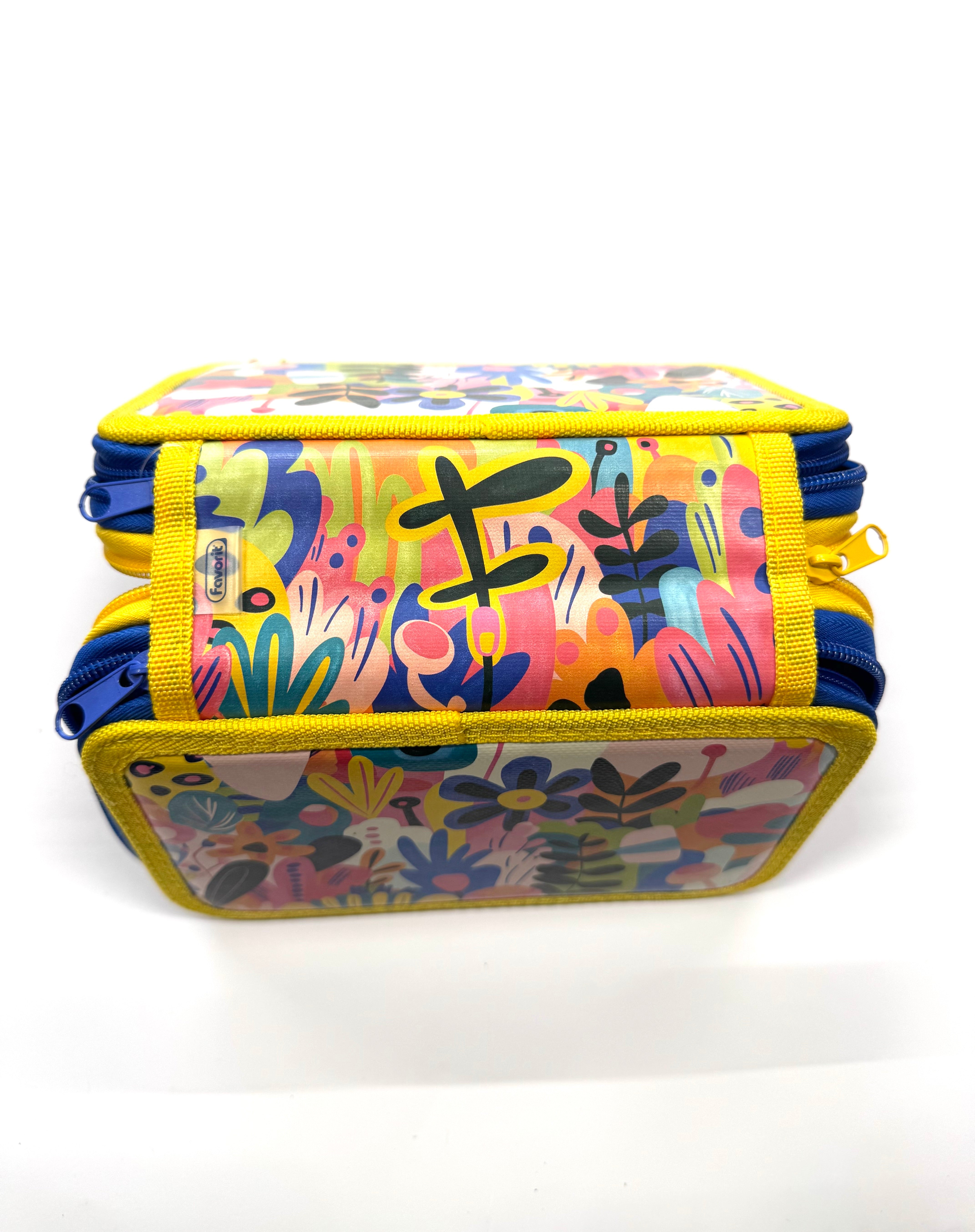 ASTUCCIO 3 ZIP PIENO ARTY FIORI COLORATI